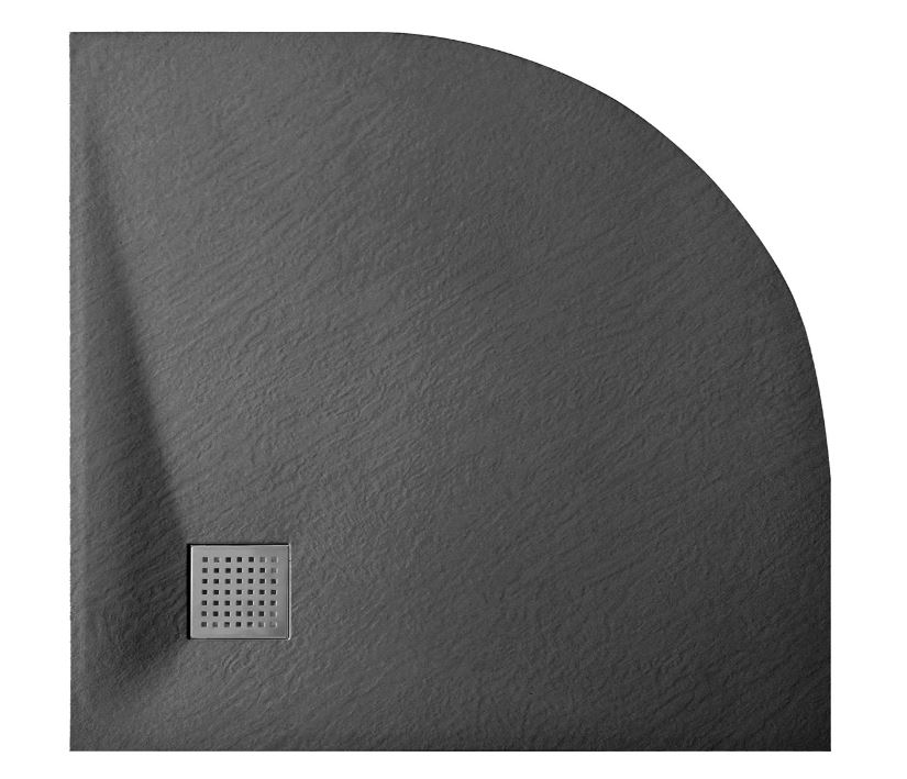 Besco Vexo Brodzik Półokrągły czarny 90x90 cm (BVB-90-90-P)